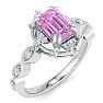 Pink Topaz Ring: 2 Carat Pink Topaz and Diamond Ring Image-2