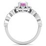 Pink Topaz Ring: 2 Carat Pink Topaz and Diamond Ring Image-3