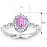 Pink Topaz Ring: 2 Carat Pink Topaz and Diamond Ring Image-5