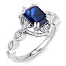 Sapphire Ring: 2 Carat Sapphire and Diamond Ring Image-2