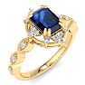 Sapphire Ring: 2 Carat Sapphire and Diamond Ring Image-2