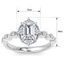 1 Carat Octagon Shape Halo Diamond Engagement Ring In 14K White Gold Image-5