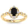 1 Carat Octagon Shape Black Diamond Engagement Ring In 14K Yellow Gold Image-1
