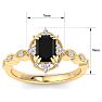 1 Carat Octagon Shape Black Diamond Engagement Ring In 14K Yellow Gold Image-5