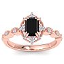 1 Carat Octagon Shape Black Diamond Engagement Ring In 14K Rose Gold Image-1