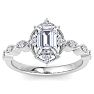 1 Carat Octagon Shape Moissanite Engagement Ring In 14K White Gold Image-1