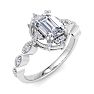 1 Carat Octagon Shape Moissanite Engagement Ring In 14K White Gold Image-2