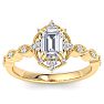 1 Carat Octagon Shape Moissanite Engagement Ring In 14K Yellow Gold Image-1