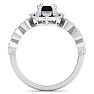 1 Carat Octagon Shape Black Moissanite Ring In 14K White Gold Image-3