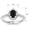 1 Carat Octagon Shape Black Moissanite Ring In 14K White Gold Image-5