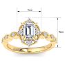 1 Carat Octagon Shape Halo Lab Grown Diamond Engagement Ring In 14K Yellow Gold Image-5