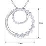 1 Carat Diamond Double Circle Necklace In 14 Karat White Gold, 18 Inches Image-5