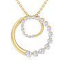 1 Carat Diamond Double Circle Necklace In 14 Karat Yellow Gold, 18 Inches Image-1