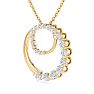 1 Carat Diamond Double Circle Necklace In 14 Karat Yellow Gold, 18 Inches Image-2
