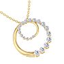 1 Carat Diamond Double Circle Necklace In 14 Karat Yellow Gold, 18 Inches Image-4