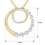 1 Carat Diamond Double Circle Necklace In 14 Karat Yellow Gold, 18 Inches Image-5