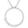 1 Carat Diamond Circle Necklace In 14 Karat White Gold, 18 Inches Image-1
