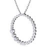 1 Carat Diamond Circle Necklace In 14 Karat White Gold, 18 Inches Image-2