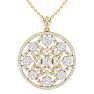 1 1/2 Carat Diamond Ornate Circle Necklace In 14 Karat Yellow Gold, 18 Inches Image-1