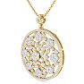 1 1/2 Carat Diamond Ornate Circle Necklace In 14 Karat Yellow Gold, 18 Inches Image-2