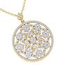 1 1/2 Carat Diamond Ornate Circle Necklace In 14 Karat Yellow Gold, 18 Inches Image-4