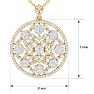 1 1/2 Carat Diamond Ornate Circle Necklace In 14 Karat Yellow Gold, 18 Inches Image-5