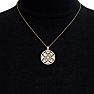 1 1/2 Carat Diamond Ornate Circle Necklace In 14 Karat Yellow Gold, 18 Inches Image-6