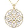 3 Carat Diamond Ornate Circle Necklace In 14 Karat Yellow Gold, 18 Inches Image-1