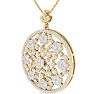 3 Carat Diamond Ornate Circle Necklace In 14 Karat Yellow Gold, 18 Inches Image-2