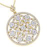 3 Carat Diamond Ornate Circle Necklace In 14 Karat Yellow Gold, 18 Inches Image-4