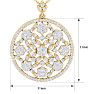 3 Carat Diamond Ornate Circle Necklace In 14 Karat Yellow Gold, 18 Inches Image-5
