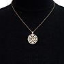 3 Carat Diamond Ornate Circle Necklace In 14 Karat Yellow Gold, 18 Inches Image-6
