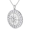 1 Carat Diamond Circle Statement Necklace In 14 Karat White Gold, 18 Inches Image-2