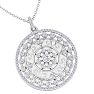 1 Carat Diamond Circle Statement Necklace In 14 Karat White Gold, 18 Inches Image-4