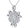 1 Carat Diamond Flower Statement Necklace In 14 Karat White Gold, 18 Inches Image-2