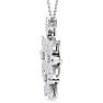 1 Carat Diamond Flower Statement Necklace In 14 Karat White Gold, 18 Inches Image-3