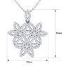 1 Carat Diamond Flower Statement Necklace In 14 Karat White Gold, 18 Inches Image-5