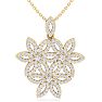 1 Carat Diamond Flower Statement Necklace In 14 Karat Yellow Gold, 18 Inches Image-1