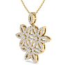 1 Carat Diamond Flower Statement Necklace In 14 Karat Yellow Gold, 18 Inches Image-2