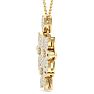 1 Carat Diamond Flower Statement Necklace In 14 Karat Yellow Gold, 18 Inches Image-3