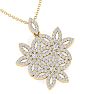 1 Carat Diamond Flower Statement Necklace In 14 Karat Yellow Gold, 18 Inches Image-4