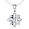 1 1/4 Carat Diamond Flower Statement Necklace In 14 Karat White Gold, 18 Inches Image-1
