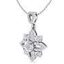 1 1/4 Carat Diamond Flower Statement Necklace In 14 Karat White Gold, 18 Inches Image-2