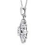 1 1/4 Carat Diamond Flower Statement Necklace In 14 Karat White Gold, 18 Inches Image-3