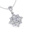 1 1/4 Carat Diamond Flower Statement Necklace In 14 Karat White Gold, 18 Inches Image-4