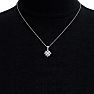 1 1/4 Carat Diamond Flower Statement Necklace In 14 Karat White Gold, 18 Inches Image-6