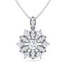 1 1/4 Carat Diamond Snowflake Statement Necklace In 14 Karat White Gold, 18 Inches Image-1