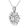 1 1/4 Carat Diamond Snowflake Statement Necklace In 14 Karat White Gold, 18 Inches Image-2