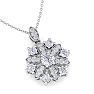 1 1/4 Carat Diamond Snowflake Statement Necklace In 14 Karat White Gold, 18 Inches Image-4