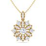 1 1/4 Carat Diamond Snowflake Statement Necklace In 14 Karat Yellow Gold, 18 Inches Image-1